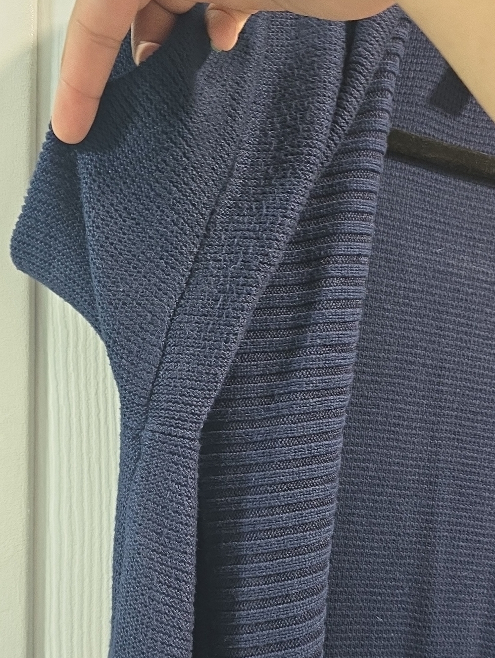 Eddie Bauer Dark Navy Open-Front Ribbed Cardigan - Picture 9 of 9